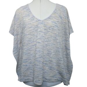 White House Black Market Knit Top Blue Cream Size Medium with Tank Top Confetti